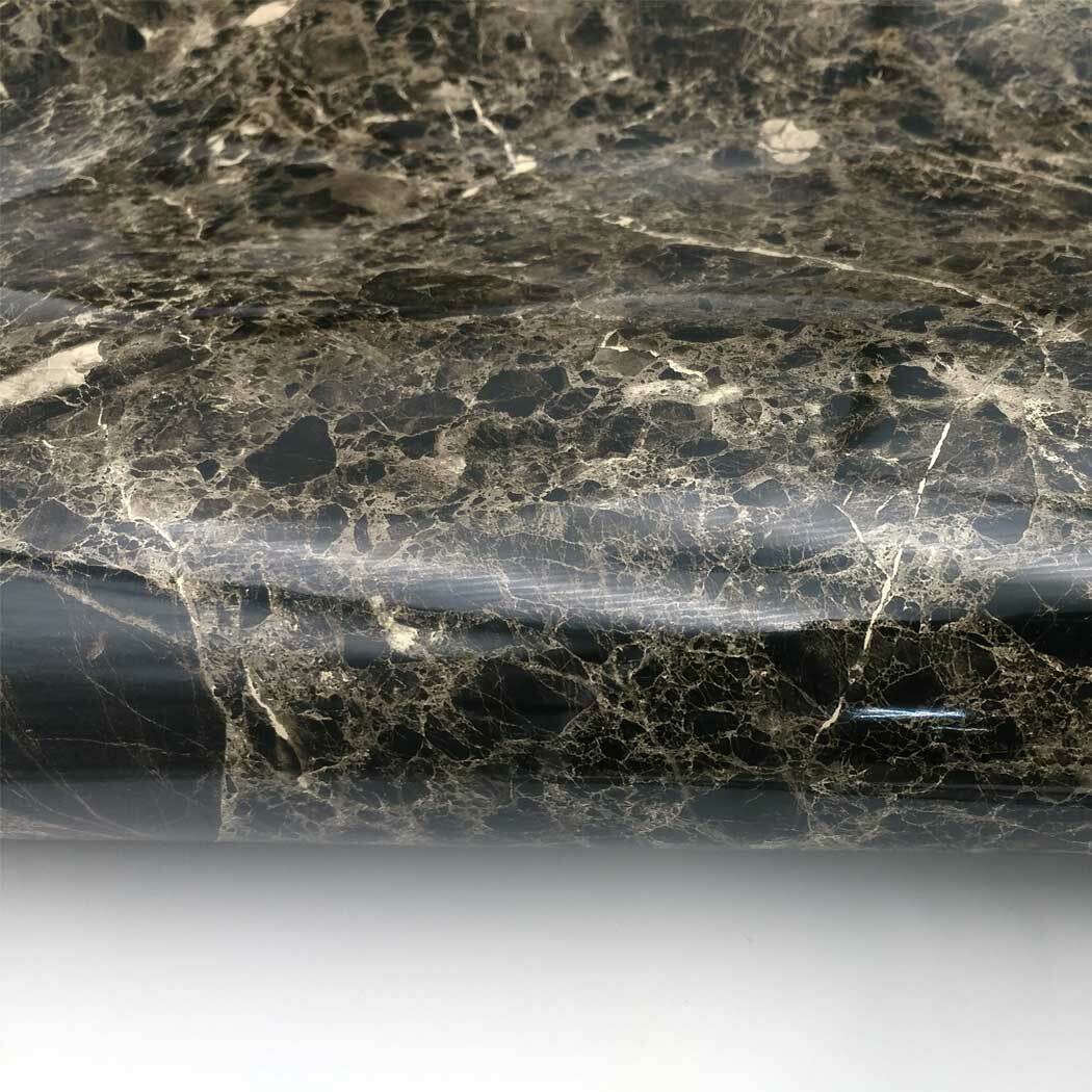Marble Interior film Self adhesive – Black Glossy Faux Marble Contact Paper