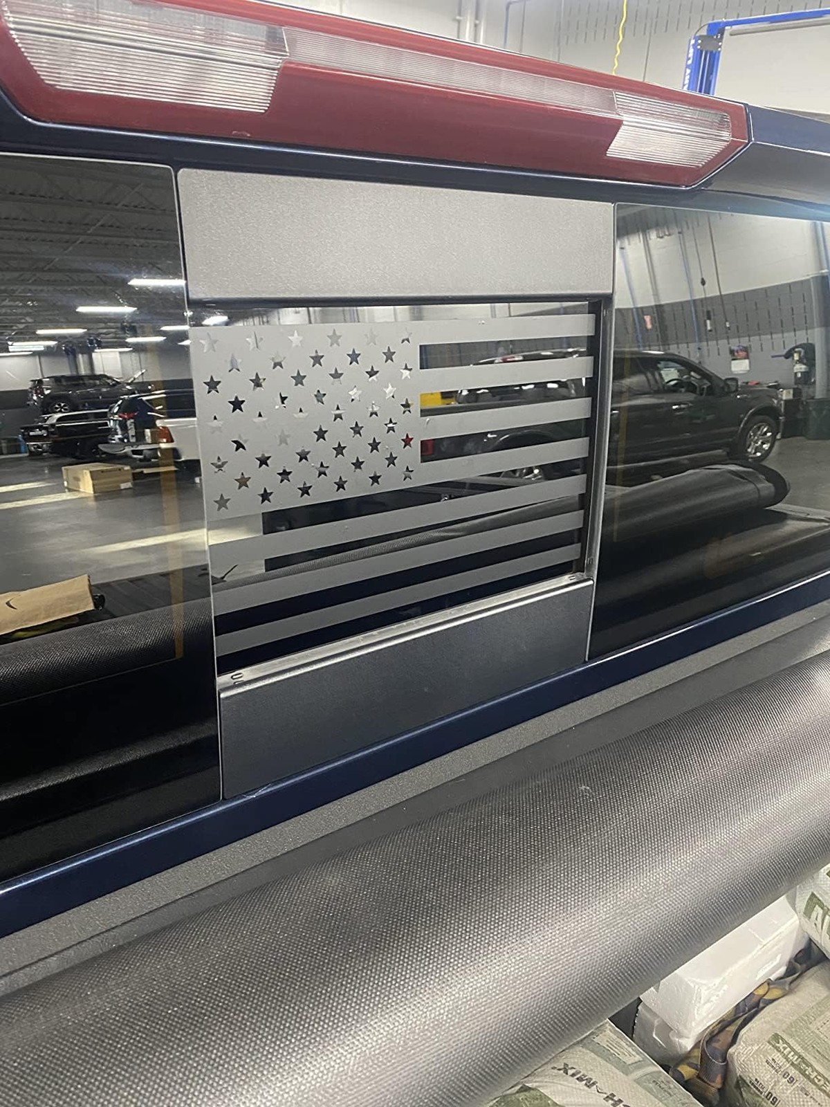 Chevy Silverado GMC Sierra 2019–2024 Sliding Window USA Flag Vinyl Sticker