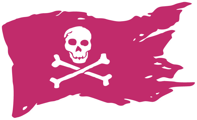 Pirate Flag Skull & Crossbones Die Cut Decal Multiple colors Made In USA