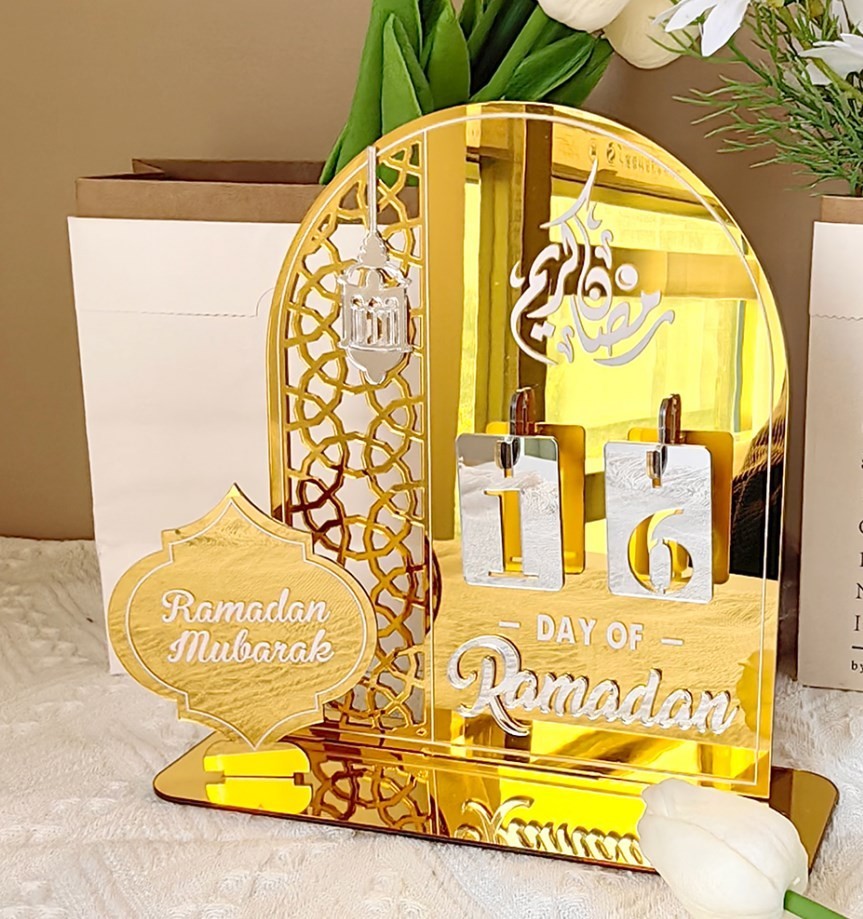 Reflective Acrylic Mirror Calendar with 3D Numbers for Home Organization