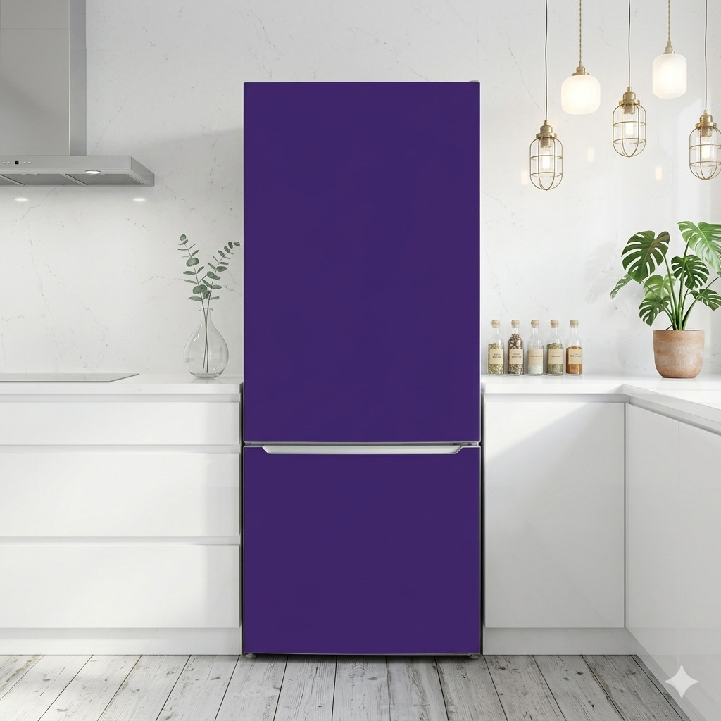 Violet Solid Color Refrigerator Skin Easy Apply Vinyl Wrap