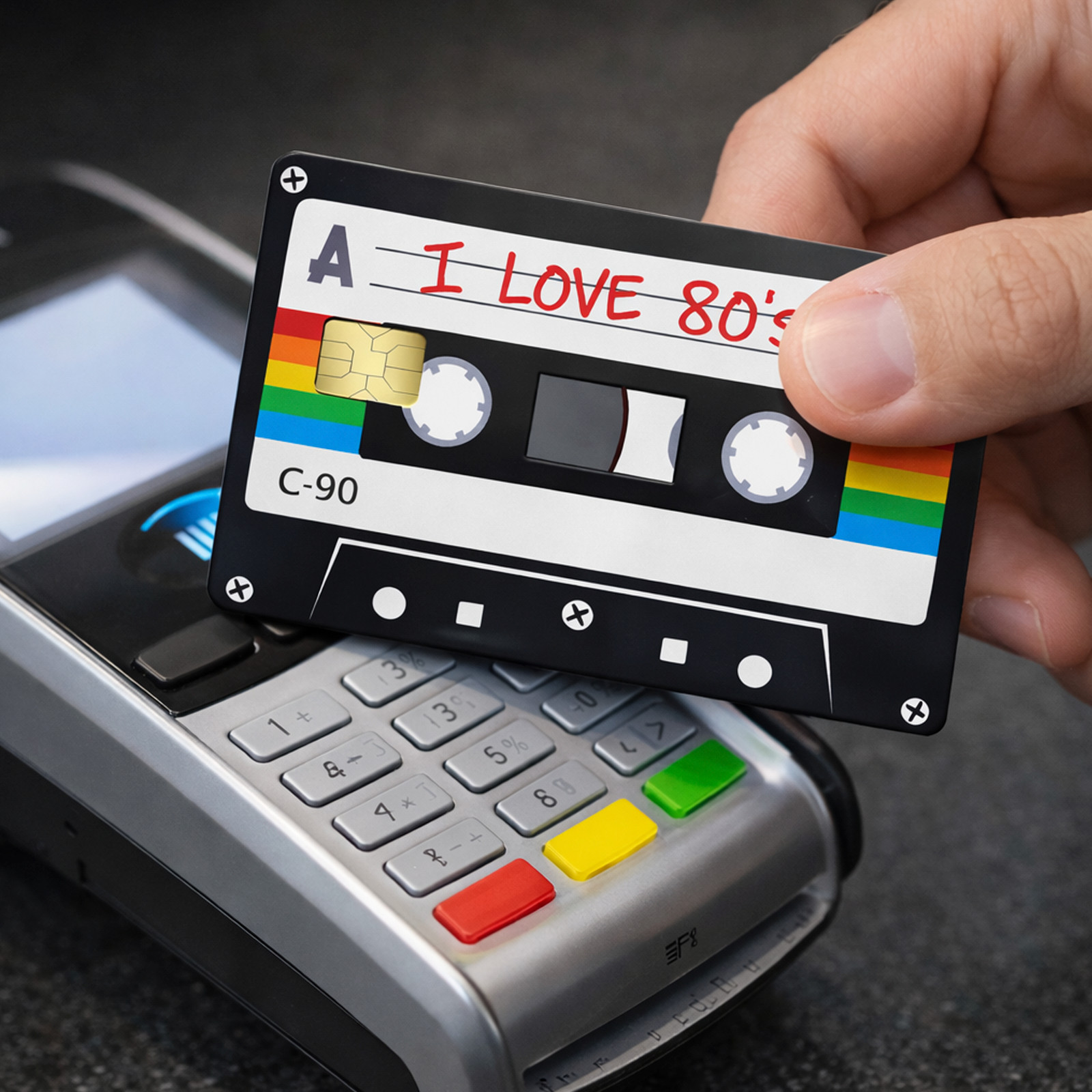 Retro Cassette Tape Credit Card Skin Retro Sticker Vinyl Vintage 80s (2 Pack)