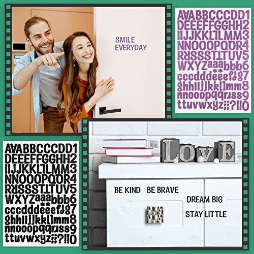24 Sheets Self Adhesive Vinyl Letters Numbers Kit, Mailbox Numbers Vivid Style