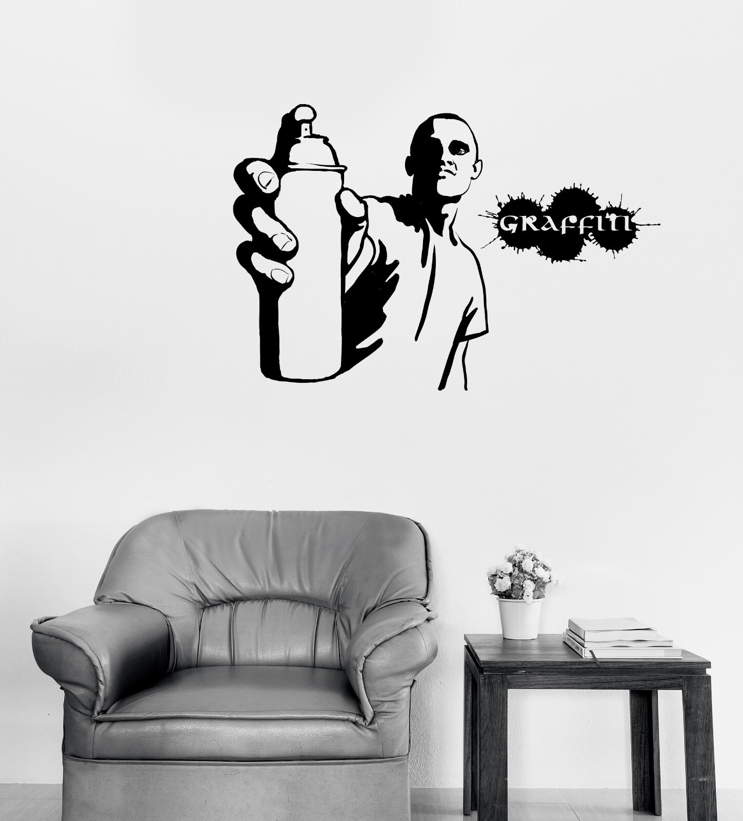 Vinyl Wall Decal Urban Graffiti Man Spray Street Art Picture Decor (n1877)