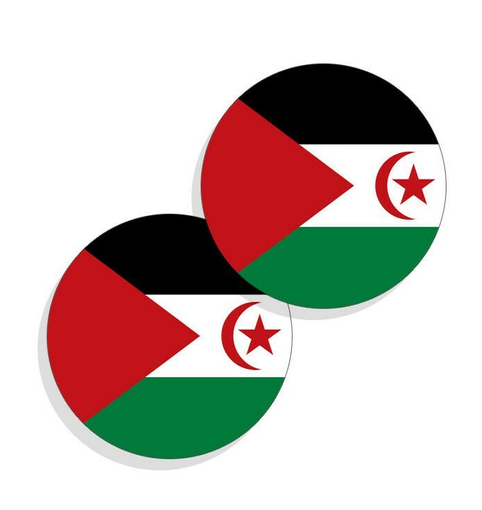 Sahrawi Arab Democratic Republic Flag Stickers Flag Decals Vinyl Round Set of 4