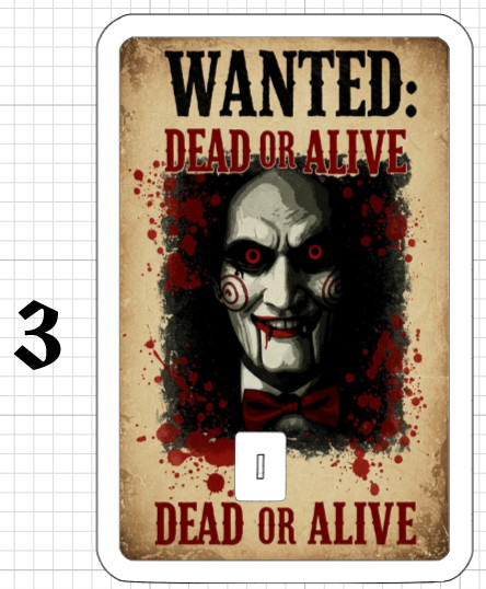 Wanted Poster Jigsaw Credit Debit ATM Card Skin Sticker Halloween Horror SAW USA