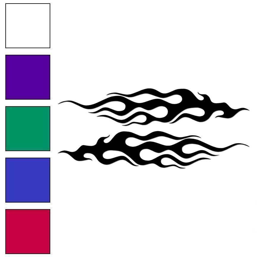 Pair Flames Fire, Vinyl Decal Sticker, Multiple Colors & Sizes #7292