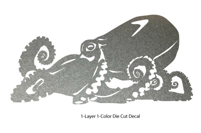 Sea Life – Octopus Diver Car Truck Bumper Die Cut Outdoor Vinyl Decal Sticker