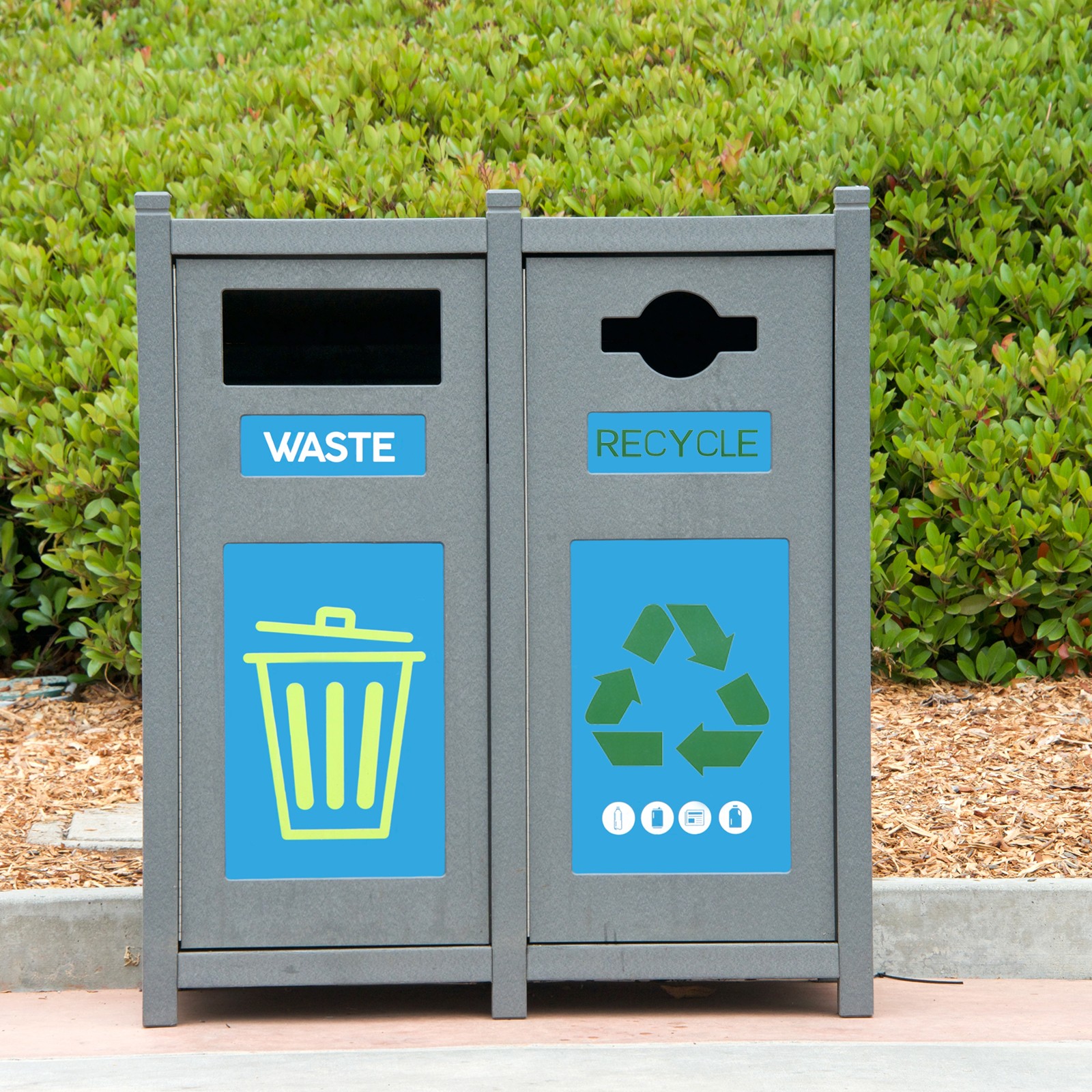 2 Pcs Recycle Sign Decals Recycling Trash Can Label for Waste Management