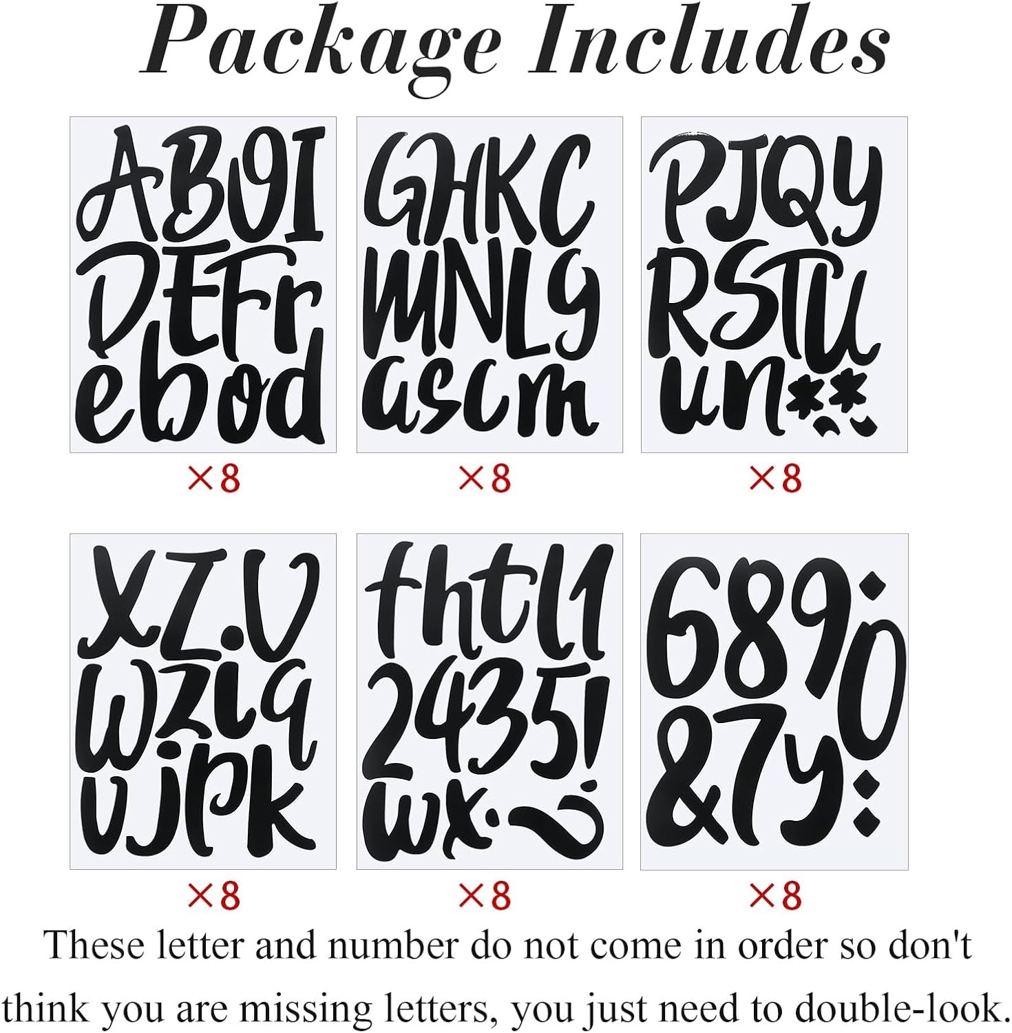 Large Vinyl Letters Set – Self Adhesive, 6 Inch, 576 Pieces