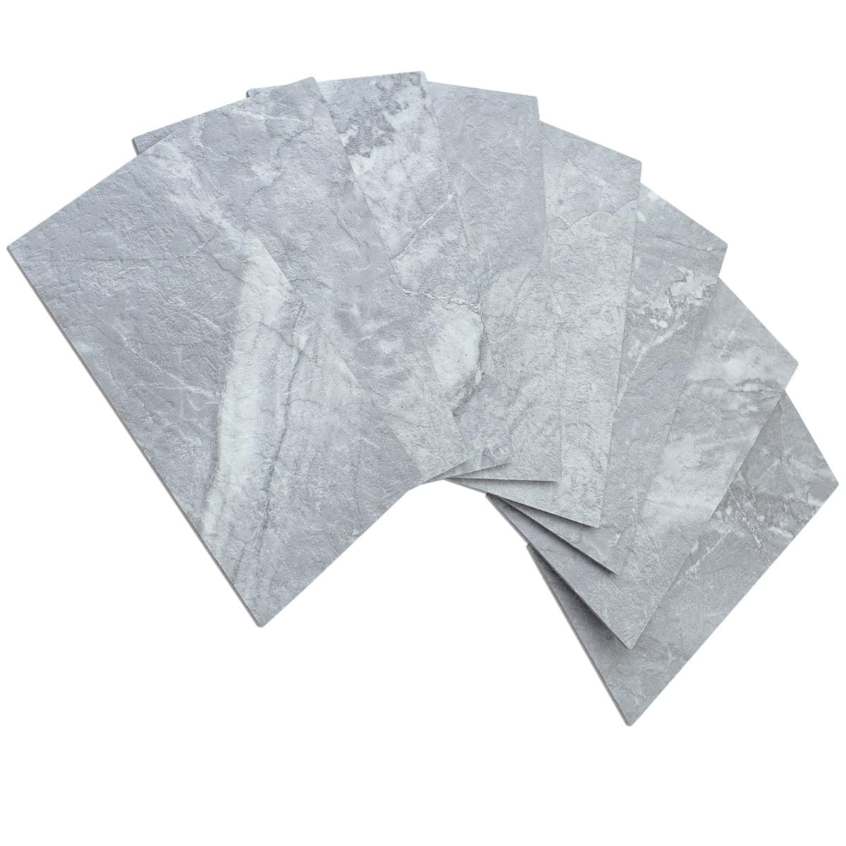 100-Piece Peel and Stick Backsplash Wall Tiles, 3" x 6" PVC Grey Marble Faux …