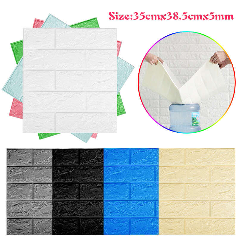 1PCS 3D Self Adhesive Brick Wall Tile Sticker Kitchen Bathroom Wallpaper Decor