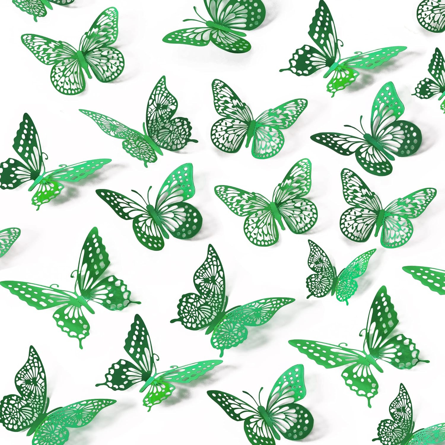 3D Butterfly Wall Decor – 48 Pcs, 4 Styles, 3 Sizes, Gold Butterfly Decorations