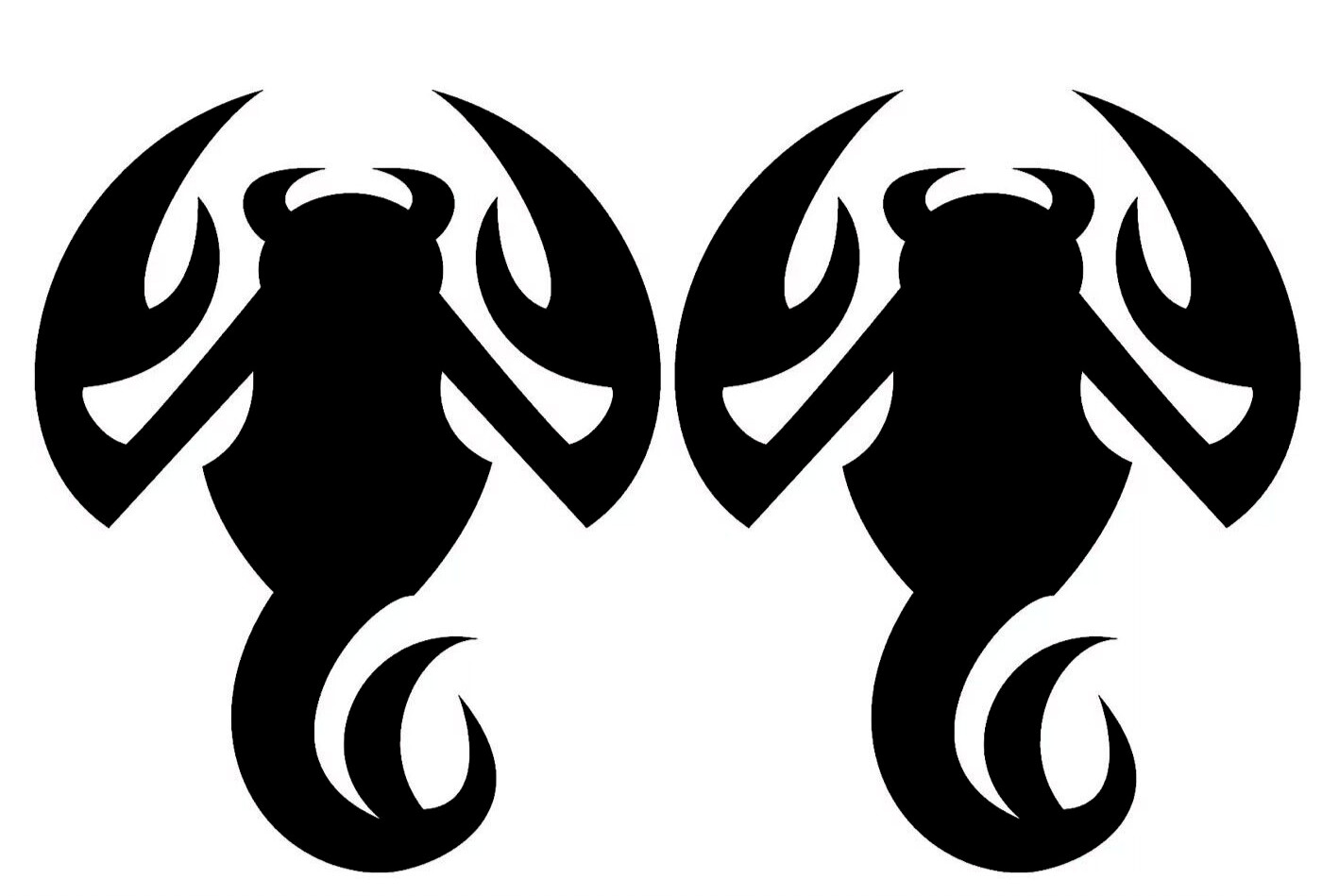 Scorpion Silhouette Two Pack 6" x 5" Black Vinyl Decal Car Window Laptop Tablet