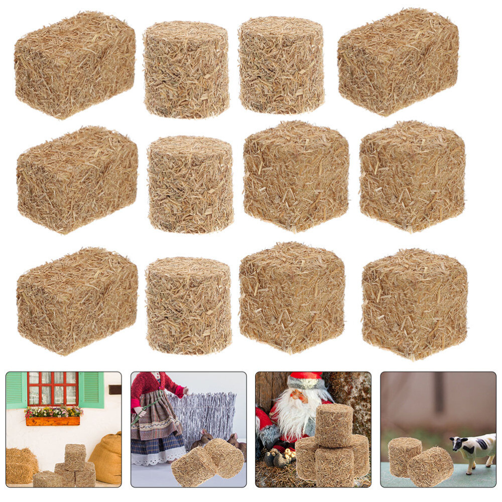 Mini Cylinder Bales Cube Bales Rectangular Bales Mini Hay Bales for Scene Decor
