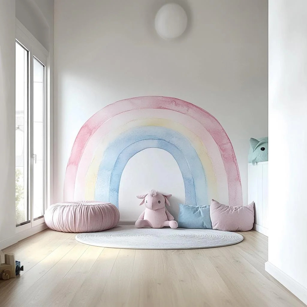 Pastel Rainbow Wall Decal | Watercolor Rainbow Nursery Sticker