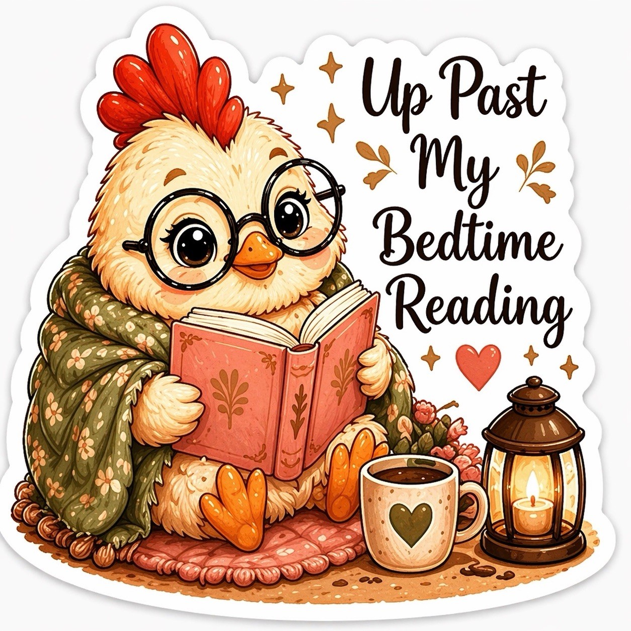 13pc Cute Book Lover Sticker Set Farm Animals Cozy Reading Planner Laptop Decals