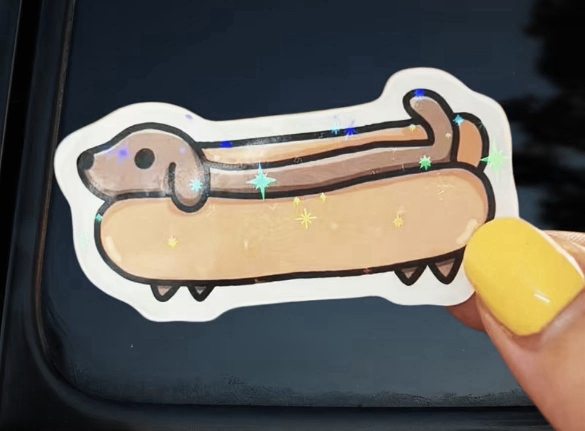 Hot Dog Dachshund Soft and Funny Style Vinyl Sticker Decal