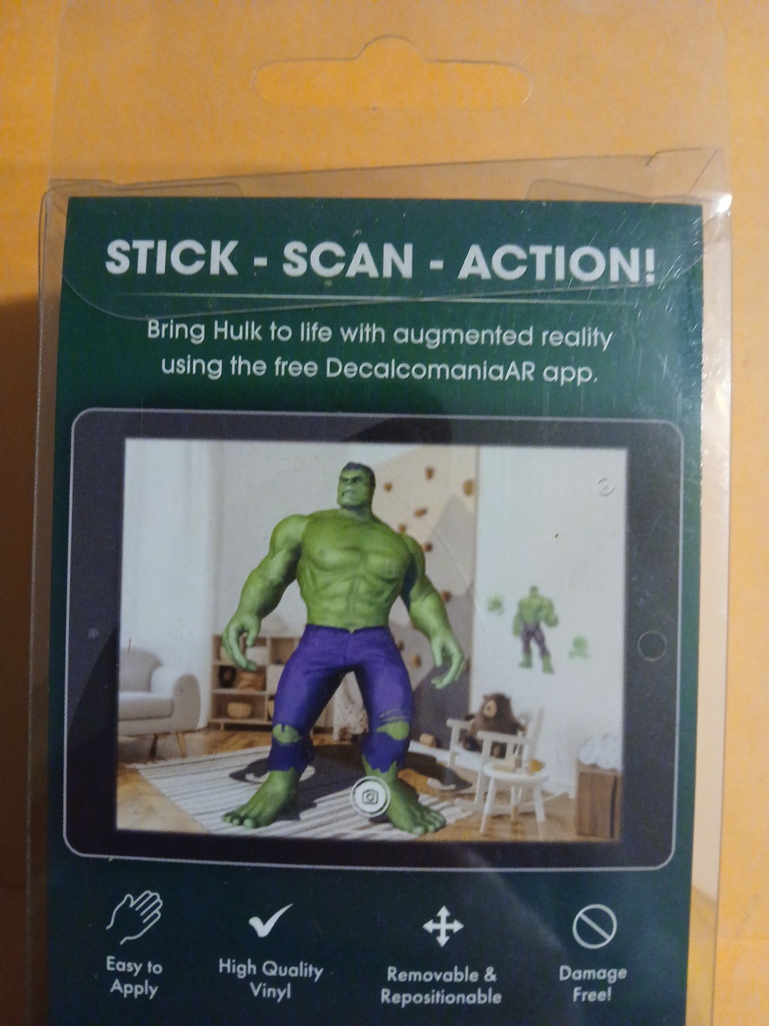 Marvel Incredible Hulk Wall Decal – w|Augmented Reality 11X17” *FREE SHIP”