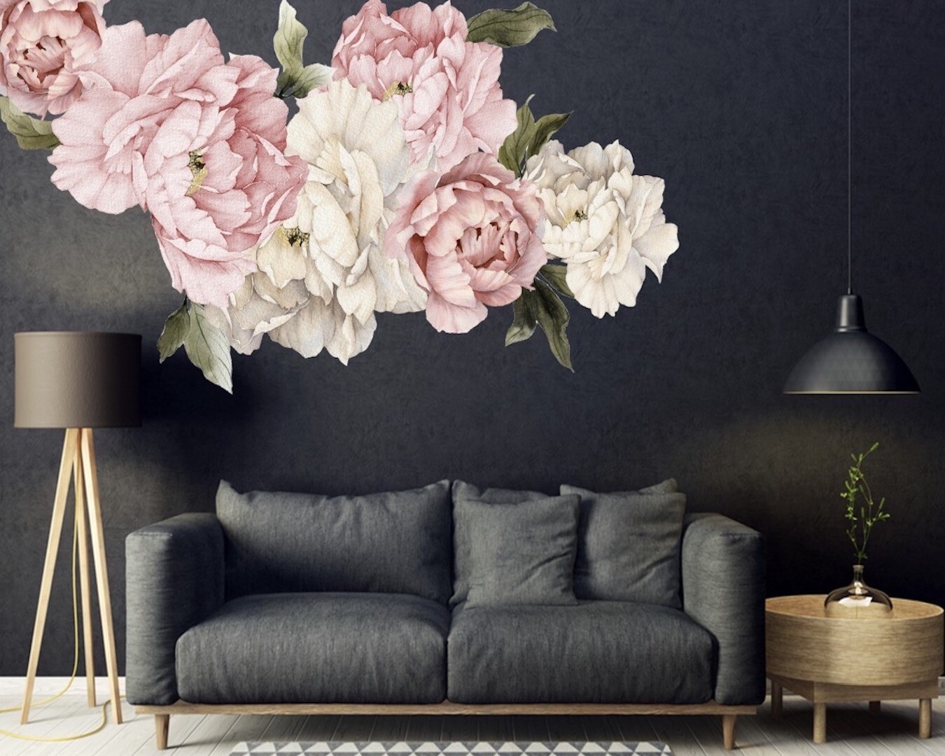 20 Piece Peony Flowers Wall Decal Set Baby Room Nursery Living Room Wall Sticker