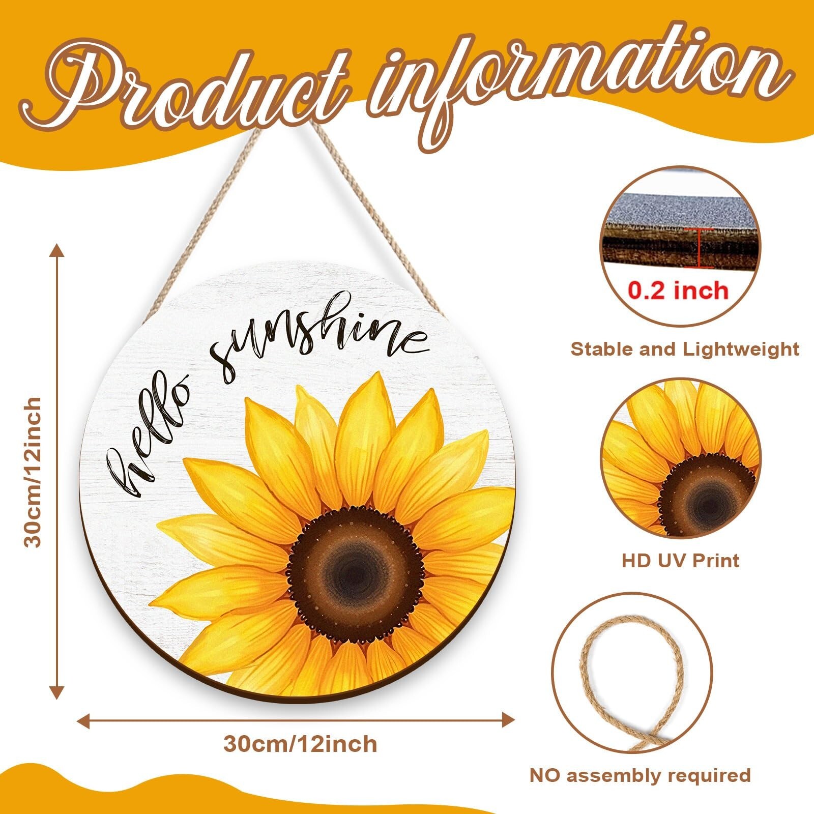 COLOR VALLEY ART Sunflower Wall Decor Wood Sunflower Wall Art Farmhouse Flowe…