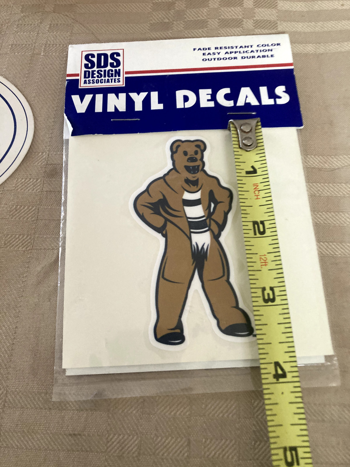 new in package SDS vinyl decal with blue and white society sticker