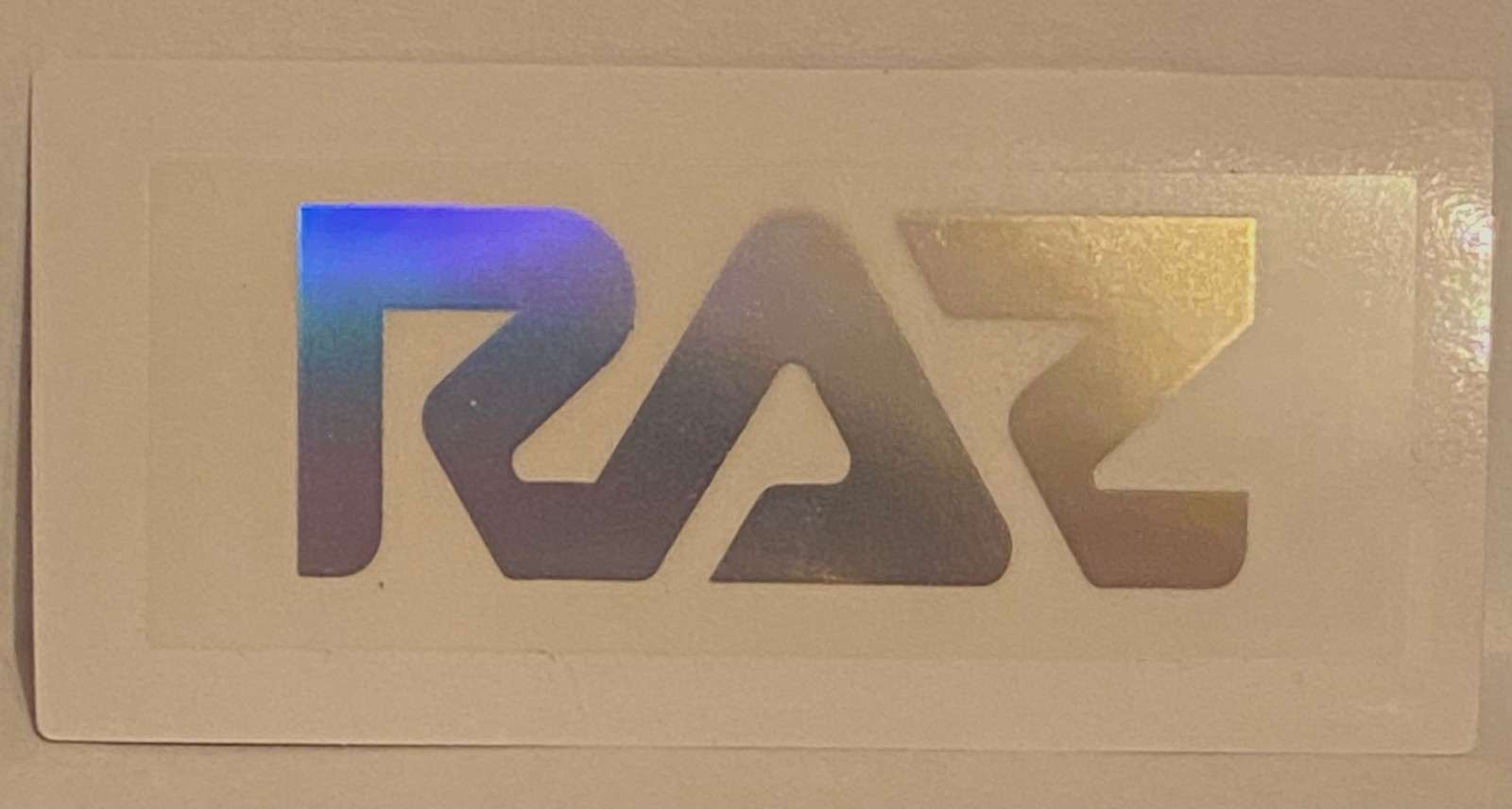 New RAZ Disposable Logo Decal / Sticker Holographic 2.5" x 1"
