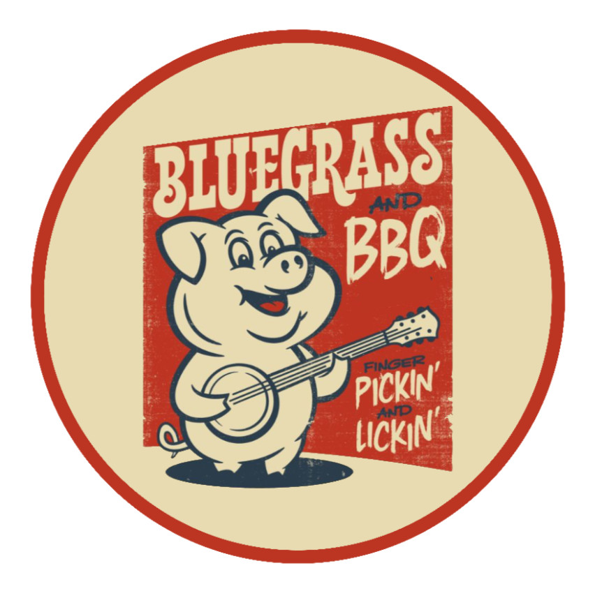 BBQ – Bluegrass and BBQ – 4" Vinyl Decal Car Truck Cooler Smoker Bar Laptop