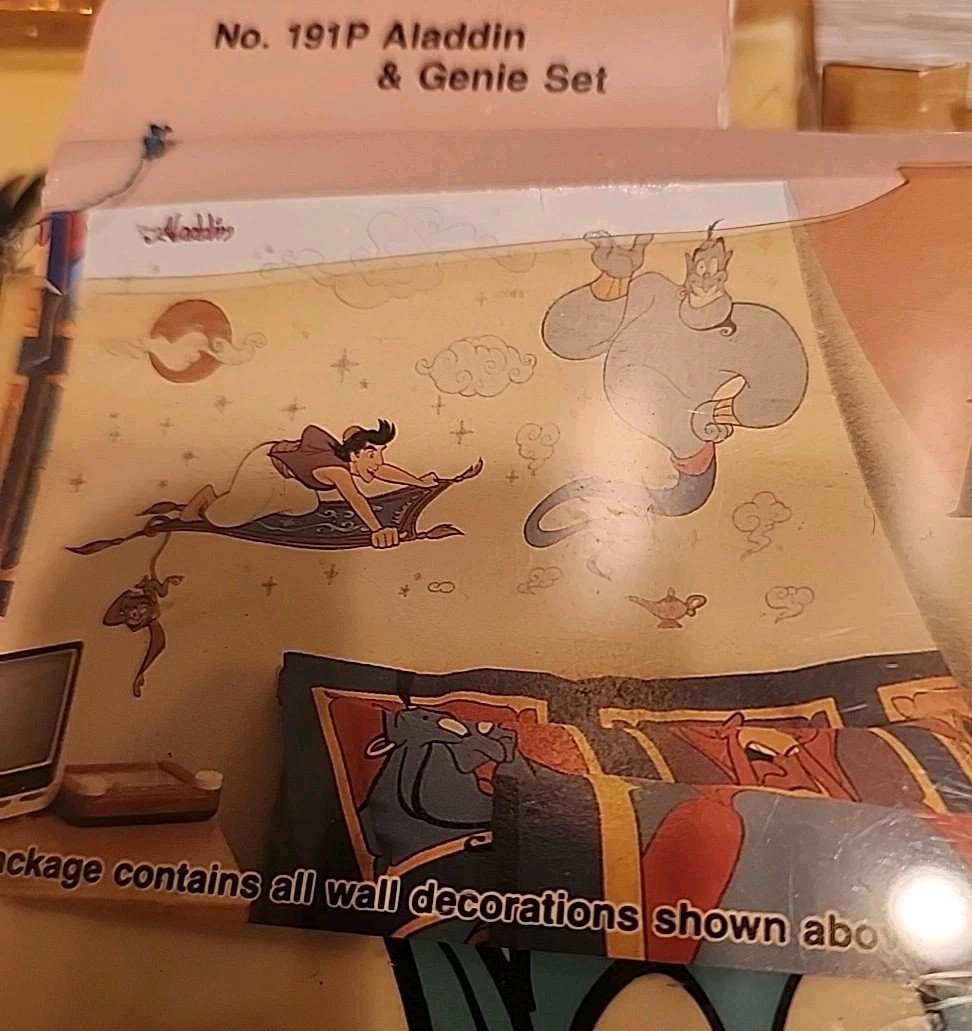 Vintage Priss Prints 90's Disney Aladdin Jumbo Stick Ups Wall Sticker Set