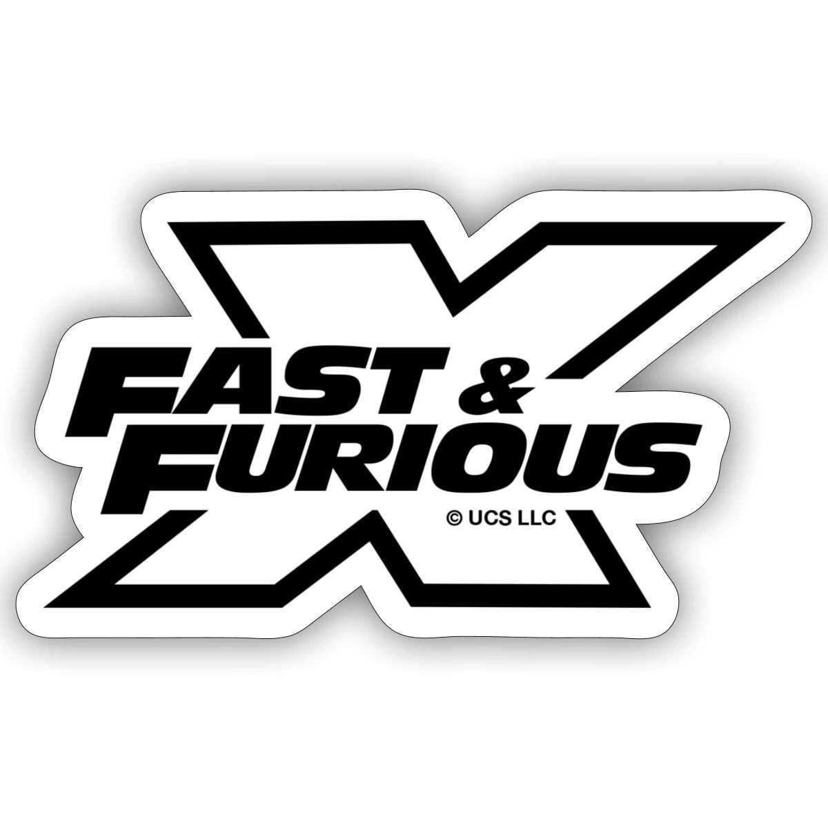 Fast And Furious X Logo Black Sticker, max. 4 x 4"