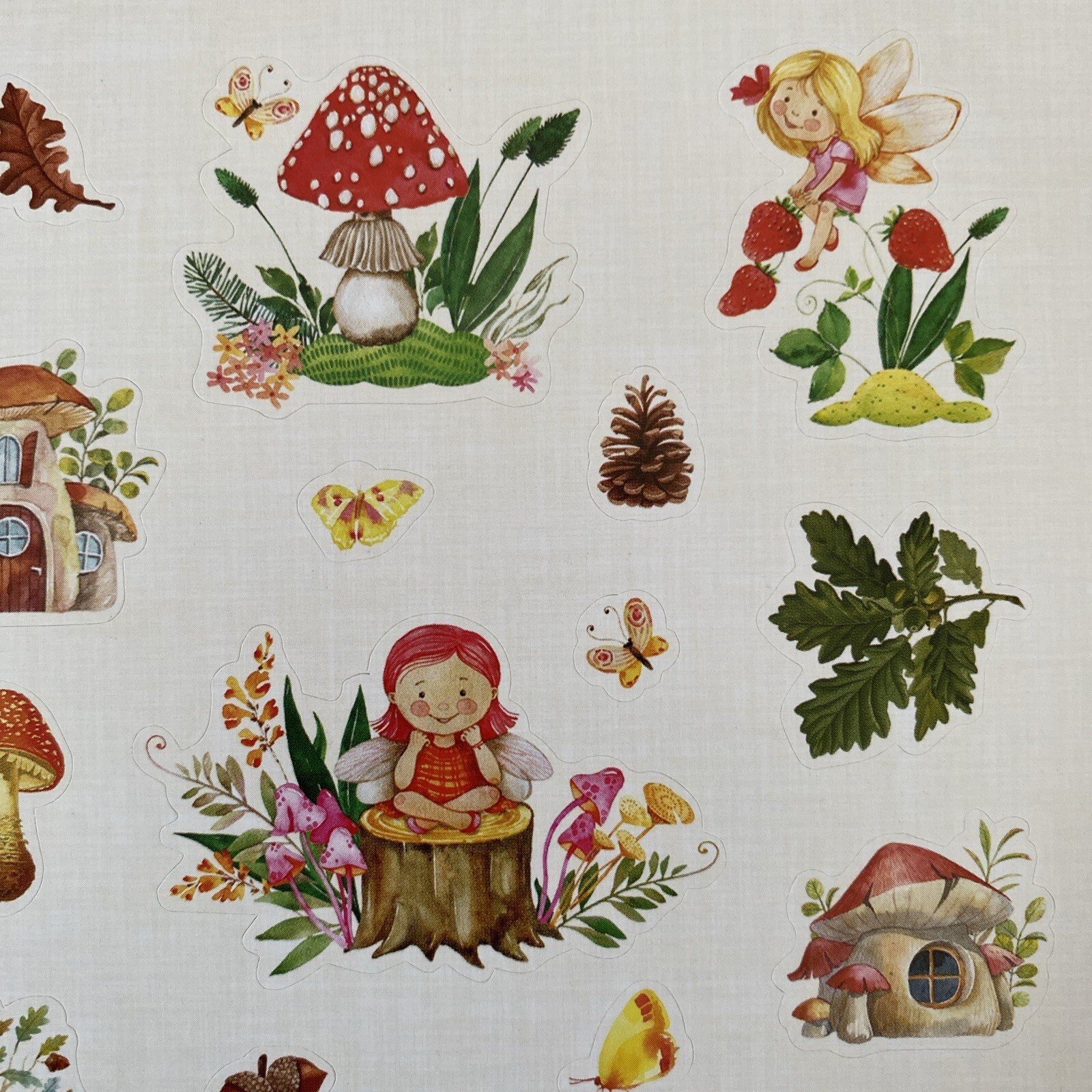 Kid Fairies Flowers Butterflies Spring Girl Mushrooms Tree Stickers Decorate New