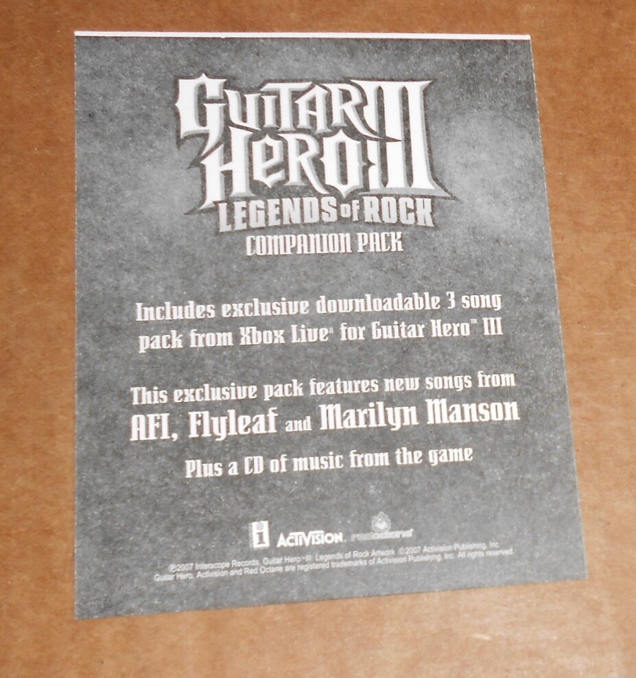Guitar Hero III Legends of Rock Sticker Promo (rectangle) 4×3