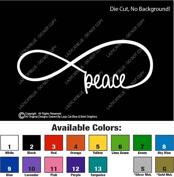 Infinity Peace Decal Sticker Life Love Symbol Never Ending World Live Family