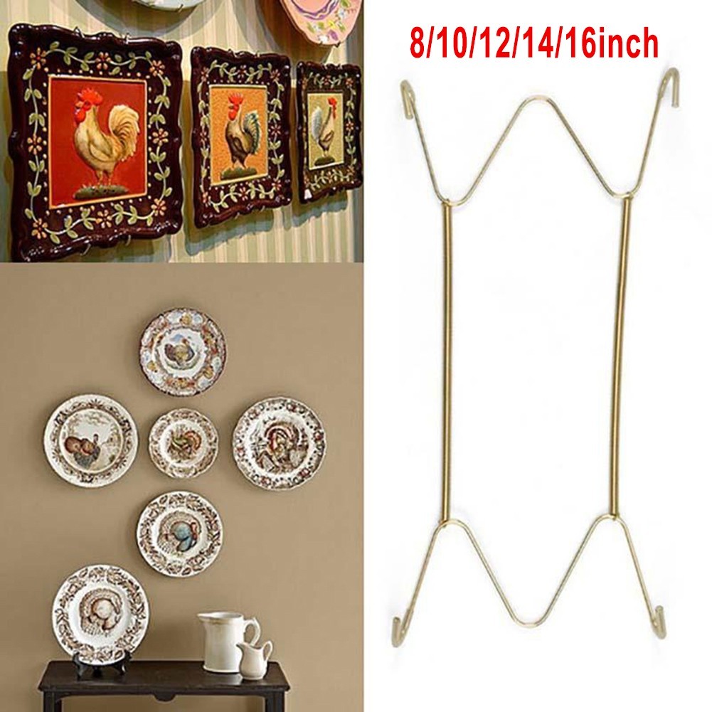 5-Size Wall Display Invisible Dish Hangers Adjustable Plate Spring Holder Au New