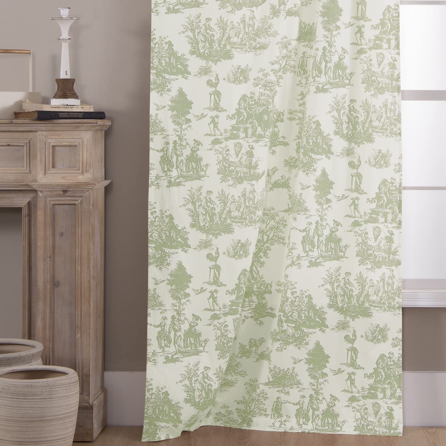 Sage Green Curtains 84 Inch Length for Living Room 2 Panels Set Spring Countr…