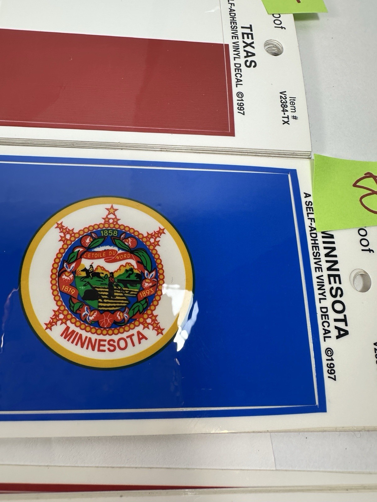 Bulk Lot State Flags Sticker Vinyl Decals 4” self Adhesive. 198 Stickers