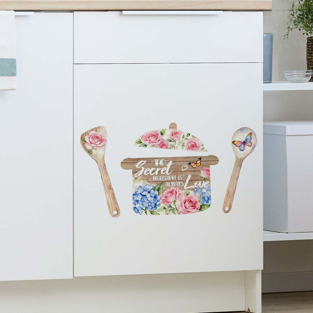 30x20cm Modern Floral PVC Wall Decal for Living Room Bedroom For Kitchen Spaces