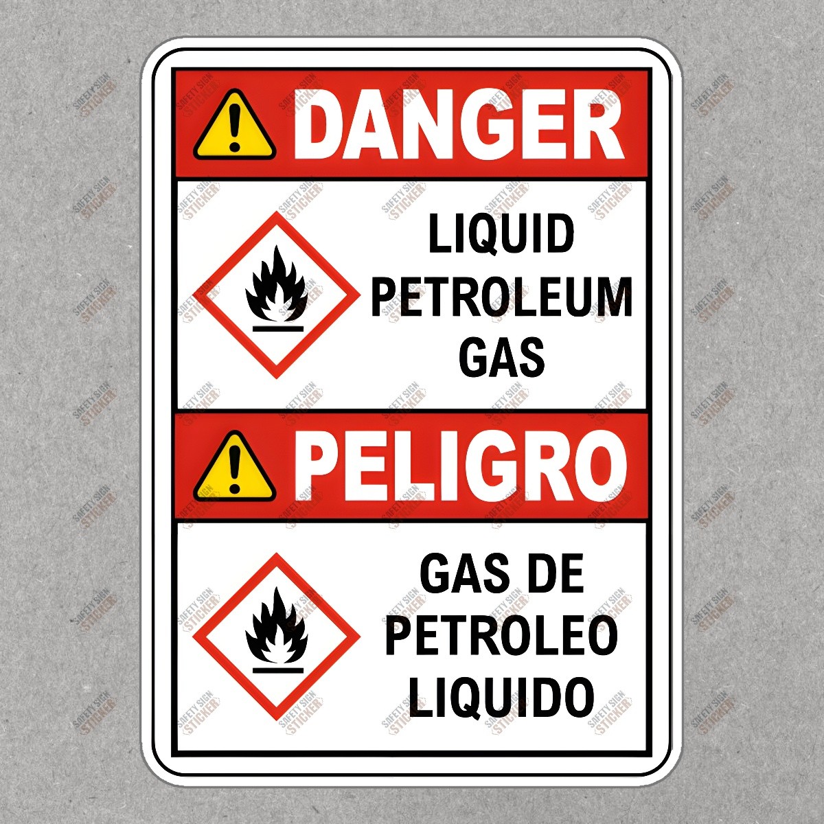 Danger Hazard Sign Sticker Liquid Petroleum Gas OSHA Compliant Safety #313906