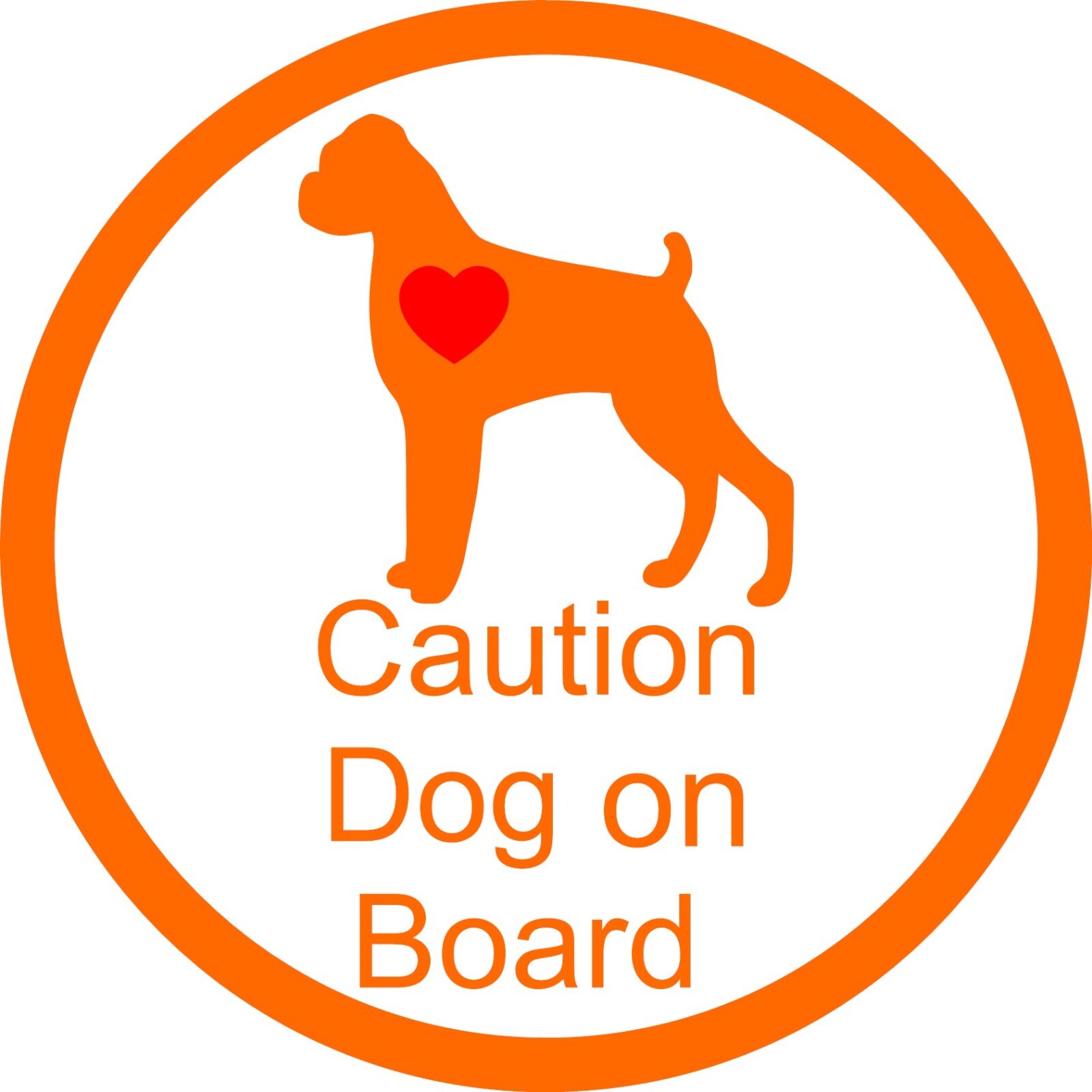 DOG on Broad with a RED HEART VINYL DECAL 5.6"in X 5.6" in your choice of color