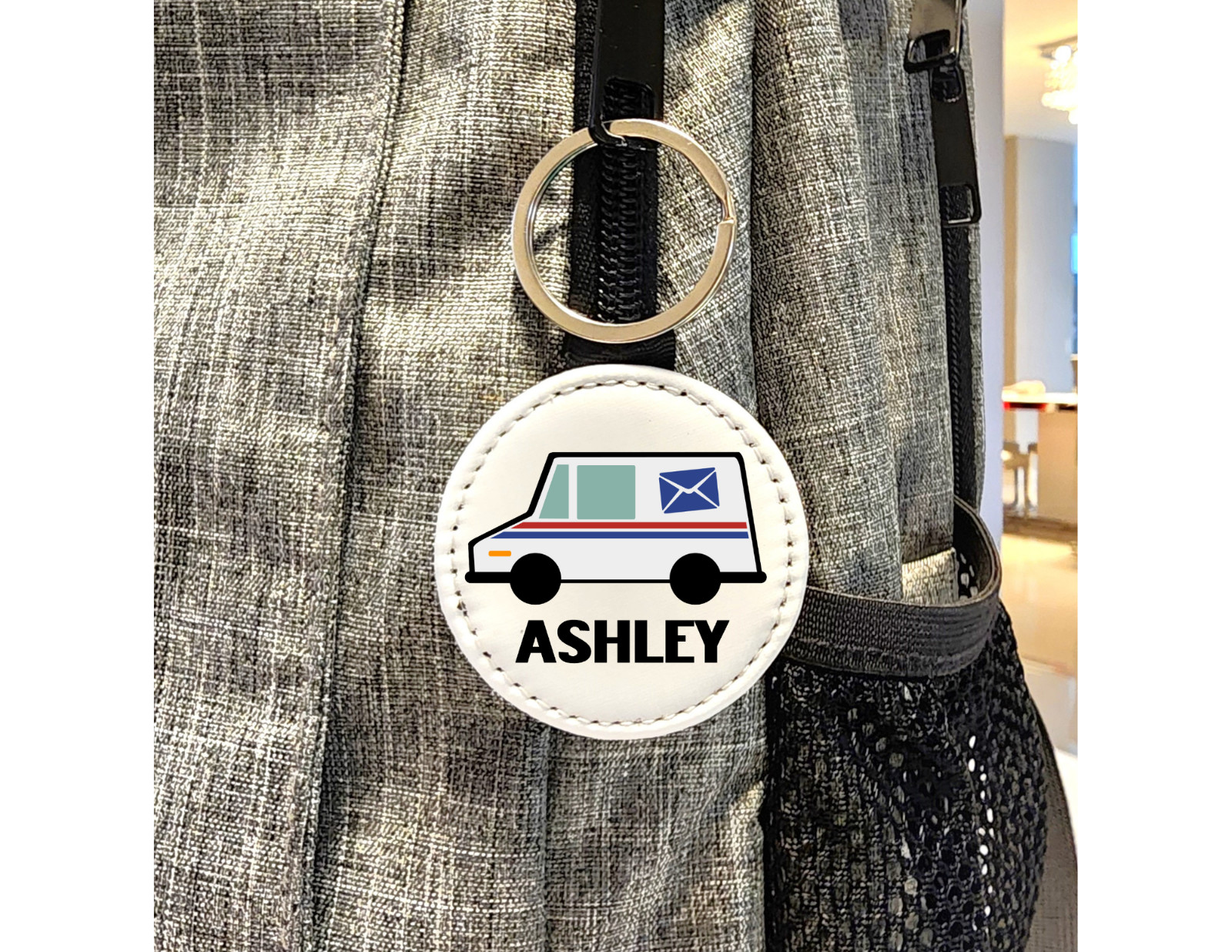 Custom Mail Carrier Keychain – Postal Truck Design, Mailman Gift