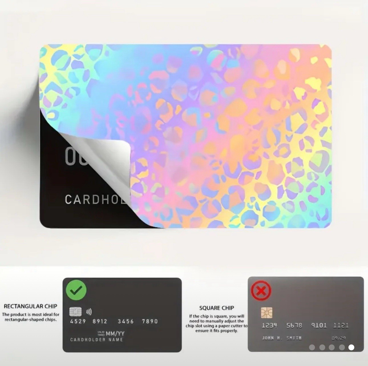 Leopard Print Debit Credit Card Skin Sticker Yellow Blue Pink Orange Cat 1PC