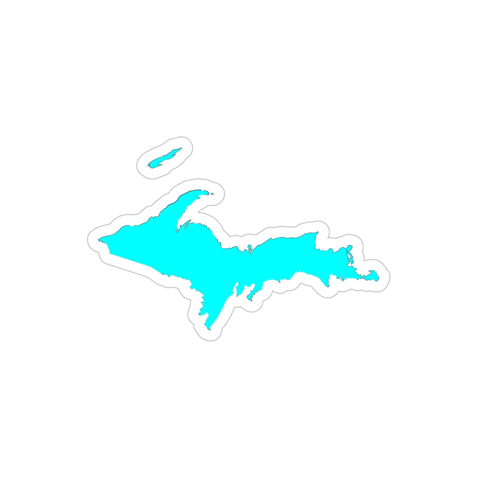 Die-Cut Outdoor Sticker – Light Blue Upper Peninsula