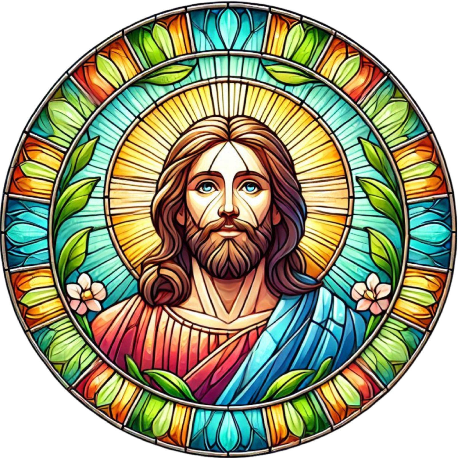 Stained Glass Jesus Wall Decal Sticker 18X18cm Large
