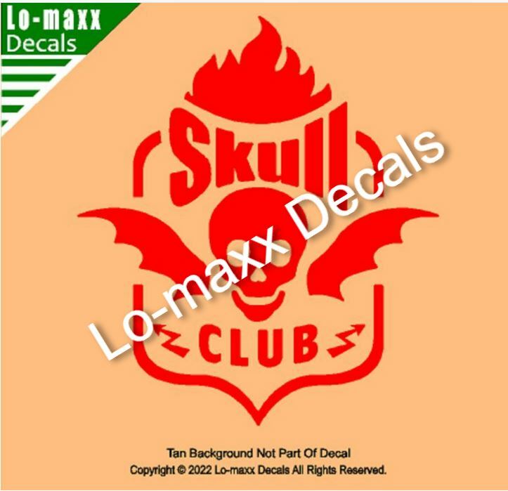 Skull Club Car Truck Boat Original Design Superior Quality Die Cut Vinyl Decal