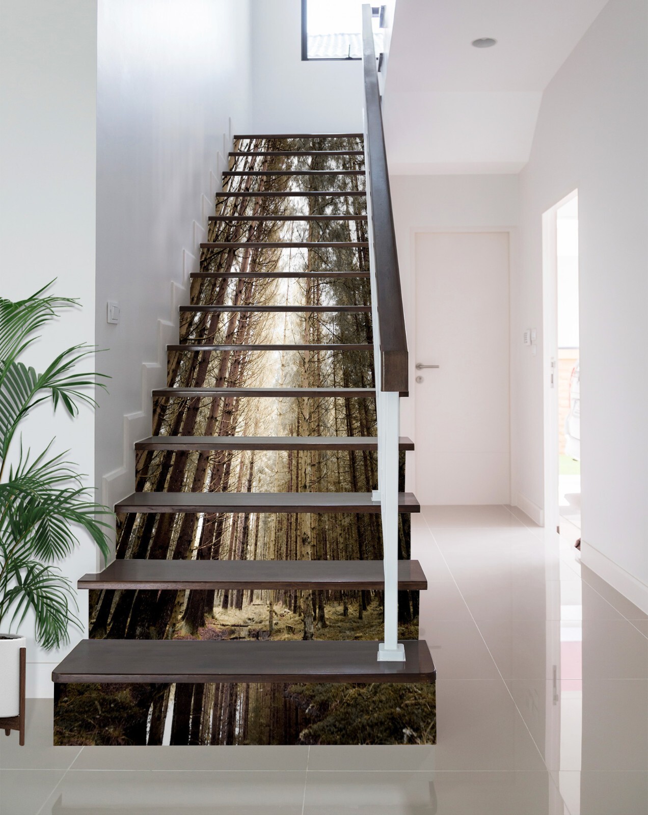 3D Tall Trees ZHU677 Stairs Risers Decoration Photo Mural Vinyl Wallpaper Amy