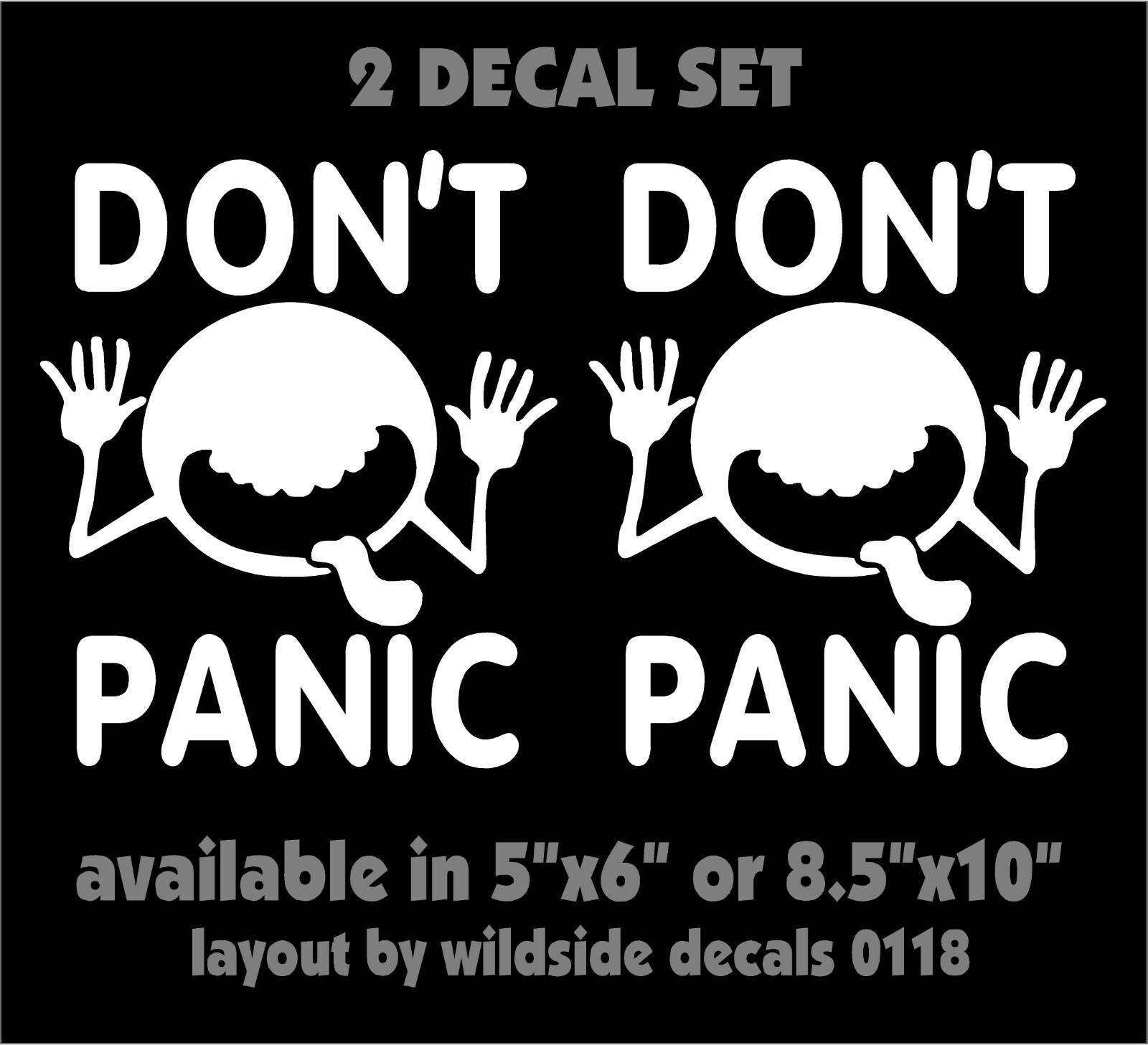 Don't Panic Decal Hitchhiker's Guide To The Galaxy Movie vinyl sticker set of 2