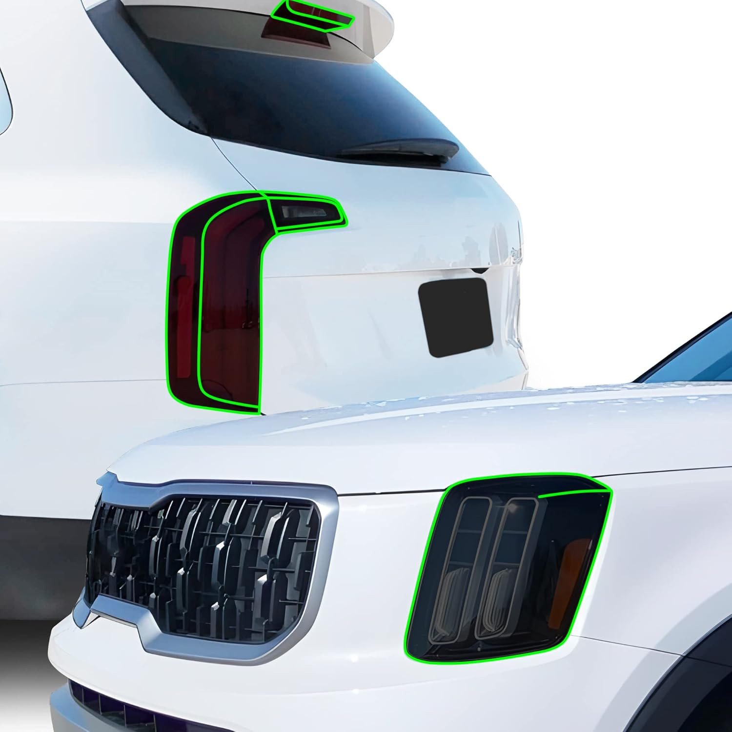 Kia Telluride 2023-2025 Dark Smoke Headlight Taillight Tint Film Kit