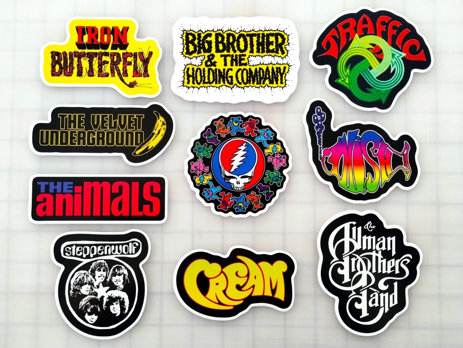 Classic Rock Vinyl Sticker Lot (10 Stickers) SET 3 grateful dead phish cream