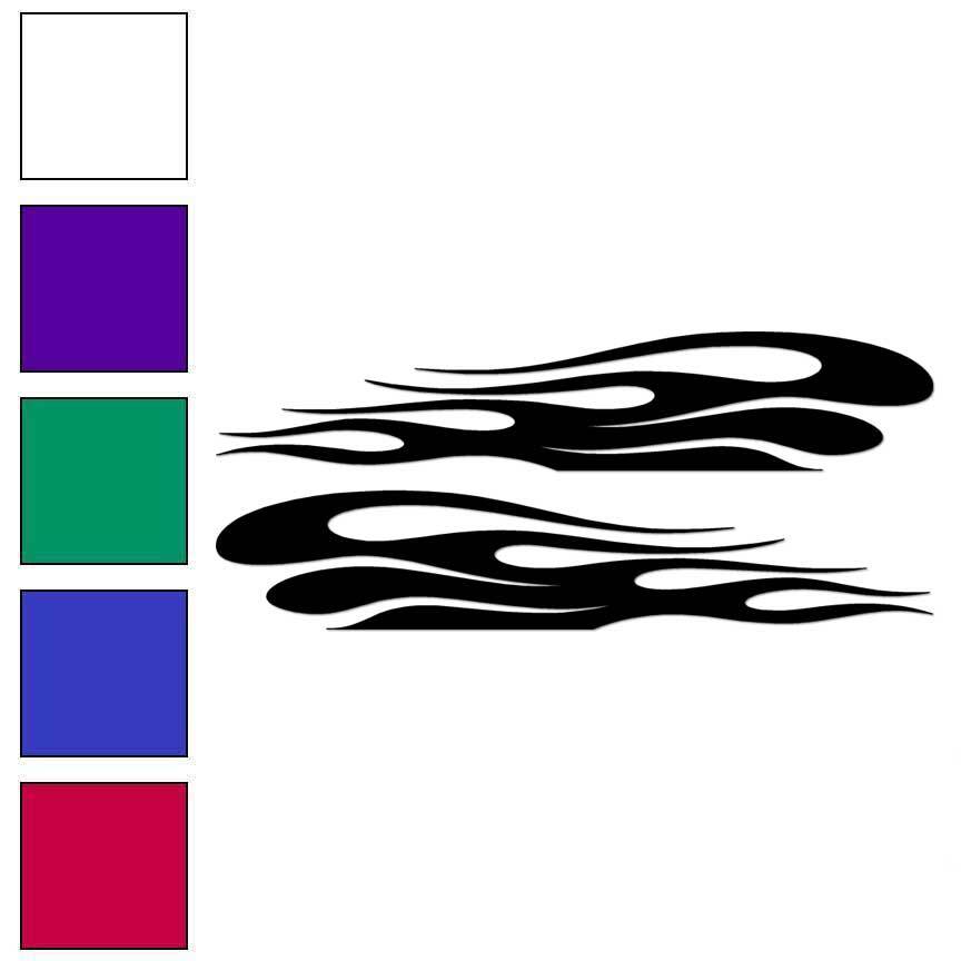 Pair Flames Fire, Vinyl Decal Sticker, Multiple Colors & Sizes #7376