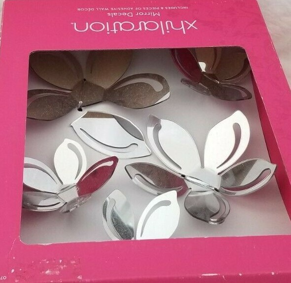 8 pc Xhilaration Mirror Adhesive Wall Decals Decor As Is
